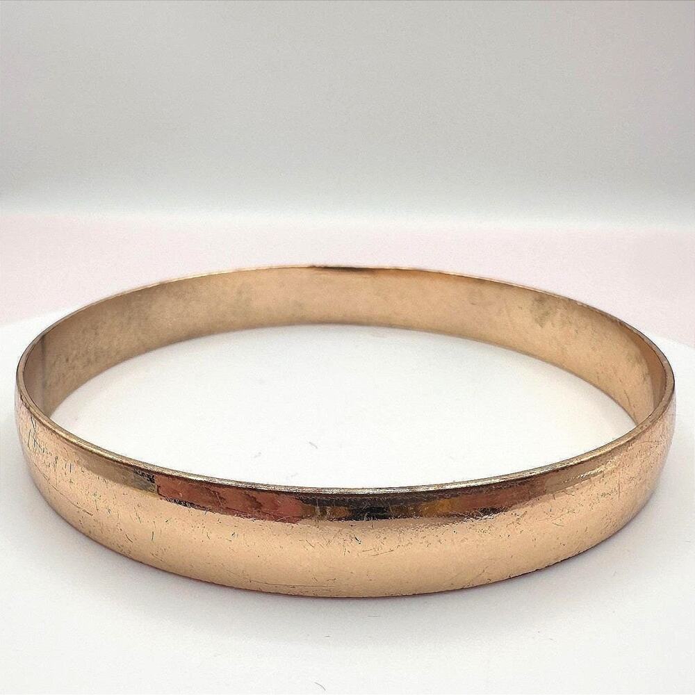 Vintage Gold Tone Bangle Minimalist Statement Women's Fashion Jewelry 90s Y2K